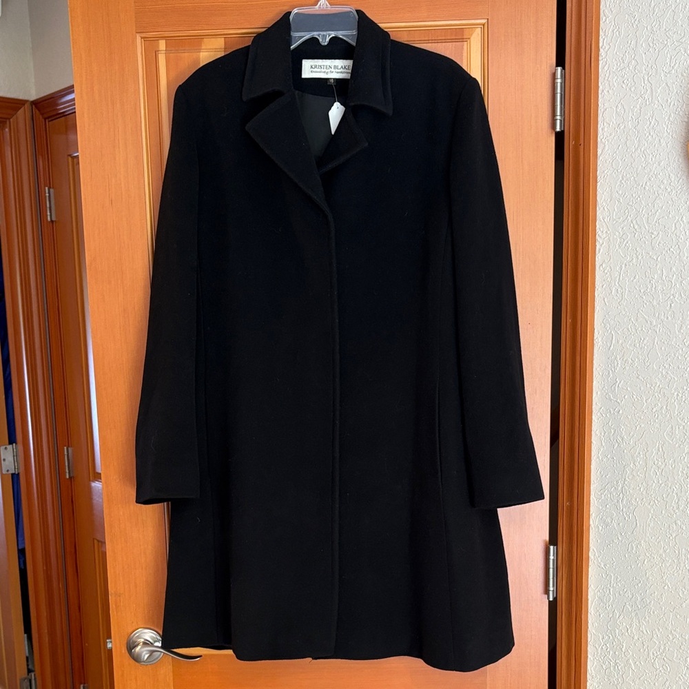 Nordstrom Merino Wool Black Pea Coat